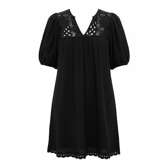 HYACINTH HOUSE Black Crochet Diana Mini Dress Size M NWT Retail $148 Tuckernuck - Picture 8 of 8